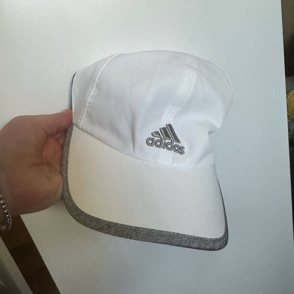 Adidas White Cap with Gray Trim